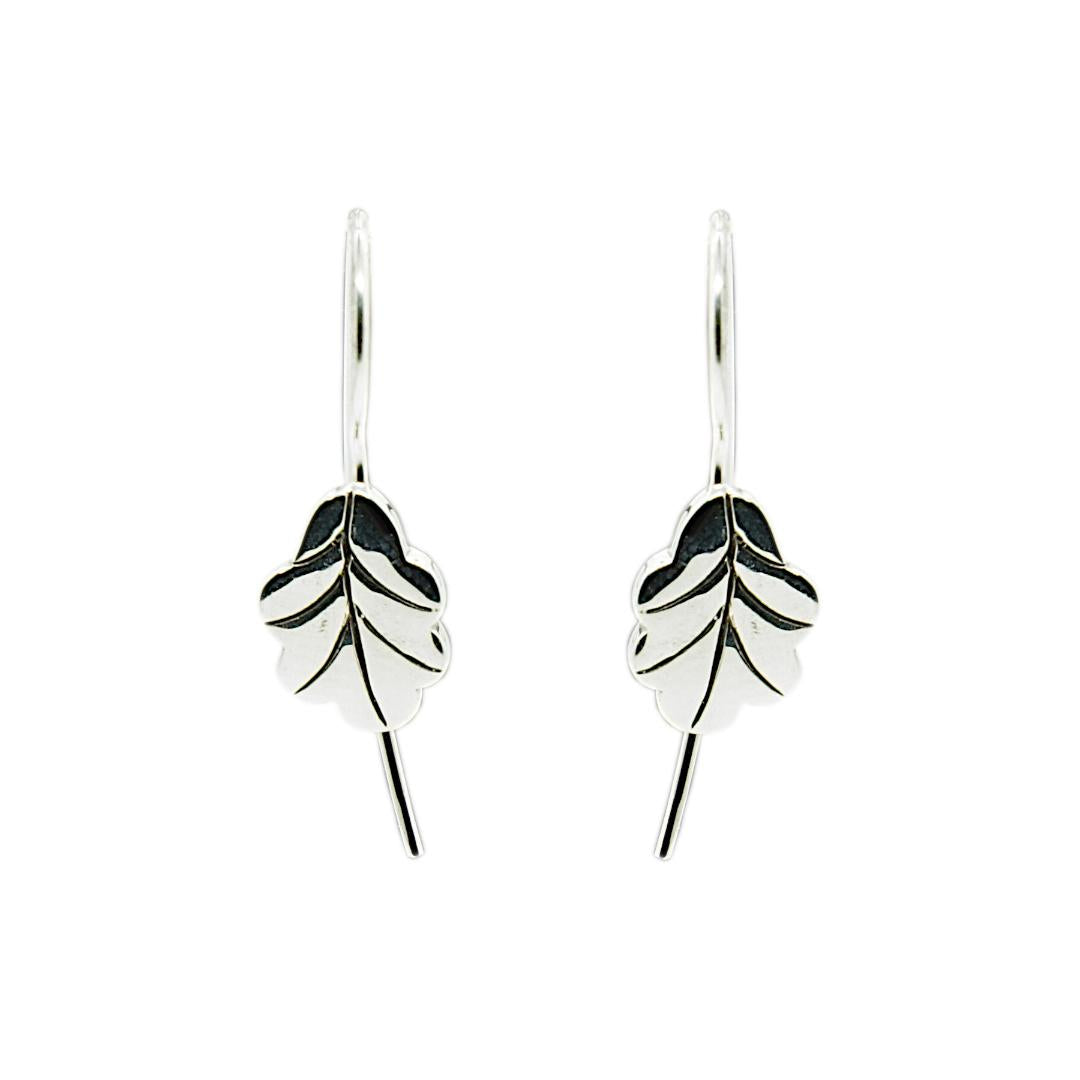 Sterling Silver Leaf Drop Earrings