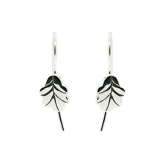 Sterling Silver Leaf Drop Earrings