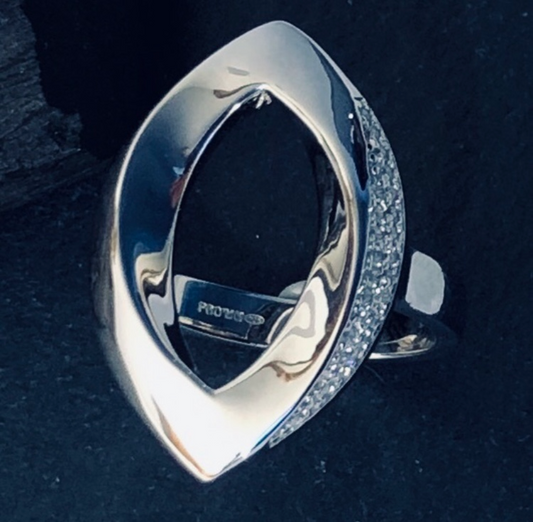 Sterling Silver and CZ Diamond Shaped Ring