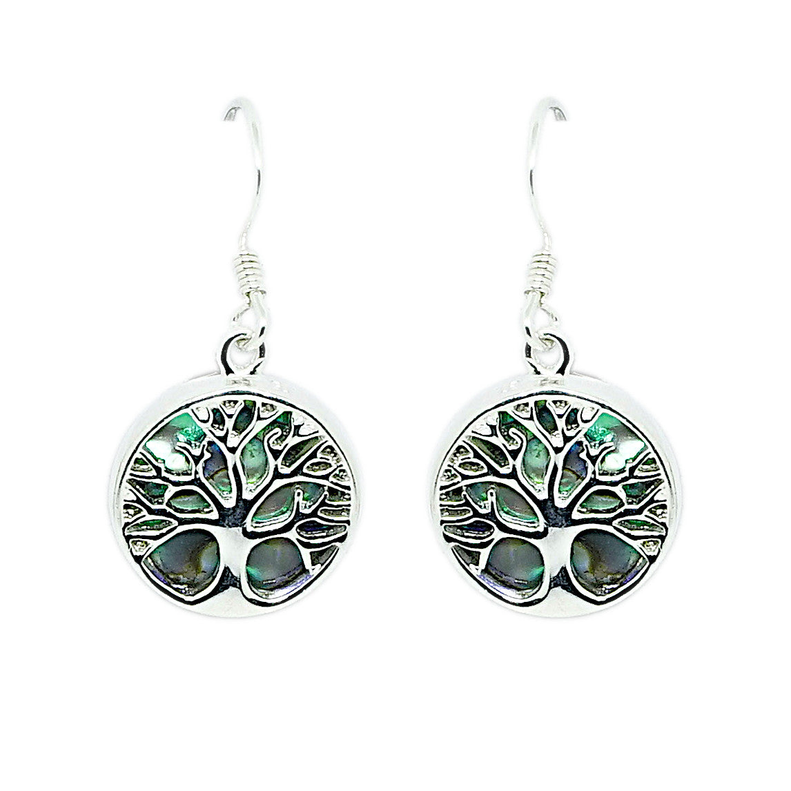 Abalone Shell Tree of Life Sterling Silver Drops