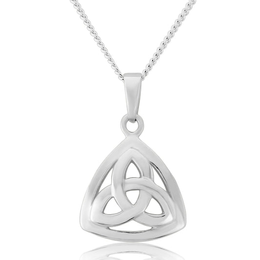 Celtic Trinity Knot Sterling Silver Triangular Pendant