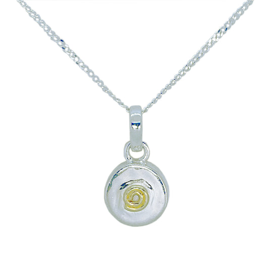 Sterling Silver and Gold Plated Spiral Pendant and Silver Chain
