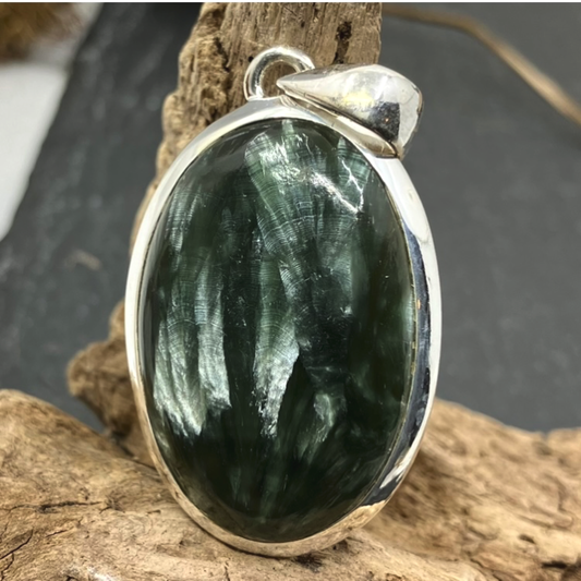 Angelwing and Sterling Silver Pendant Oval
