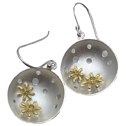 Citrine and Sterling Silver Earrings with Gold Plate