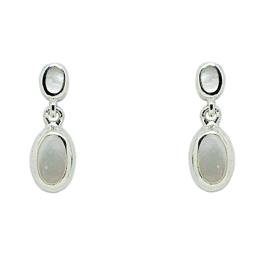 Mother of Pearl Silver Earrings with Stud Backs