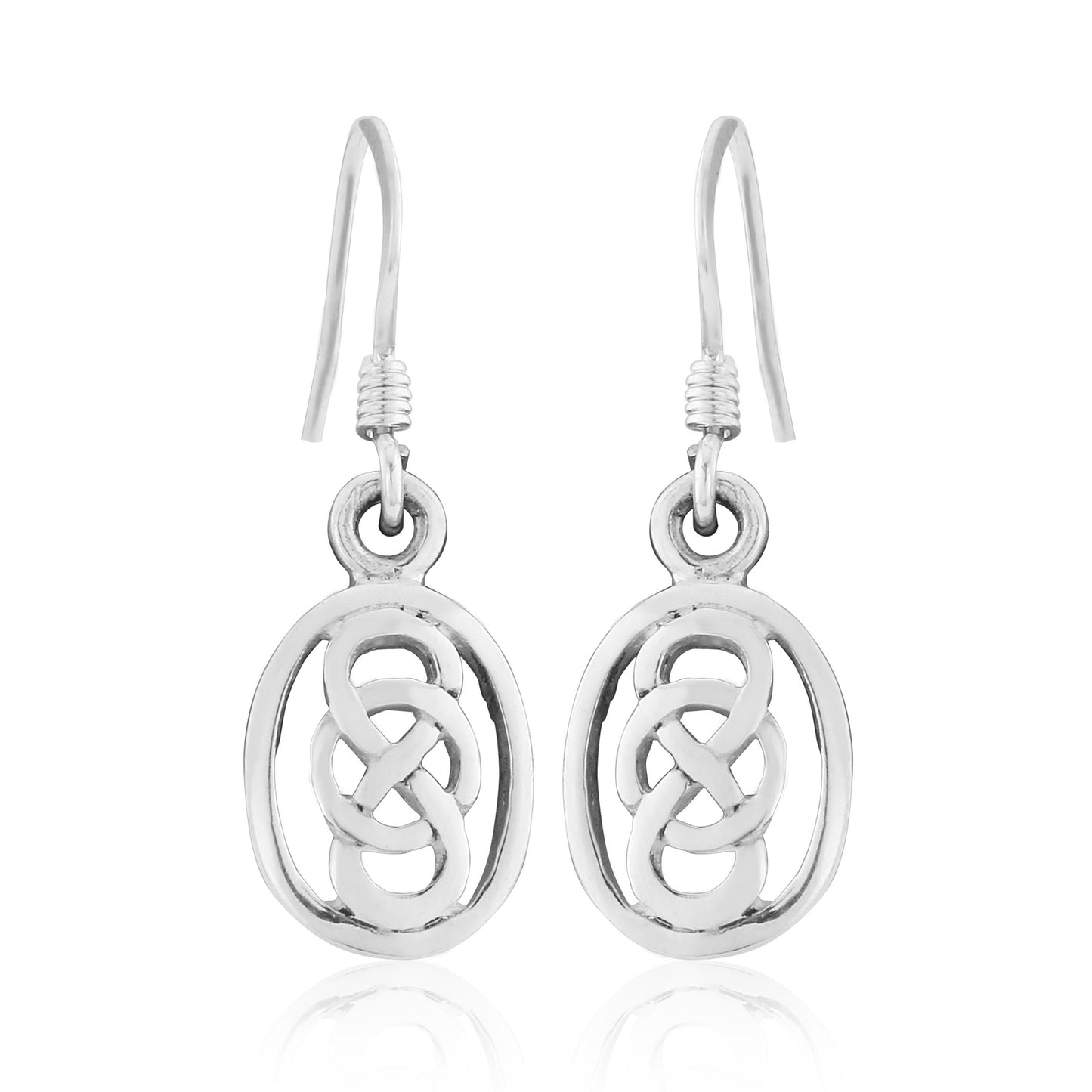 Celtic Knot Sterling Silver Earrings with Hook Backs