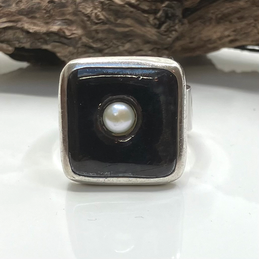 Handmade Purple Ceramic and Sterling Silver Ring