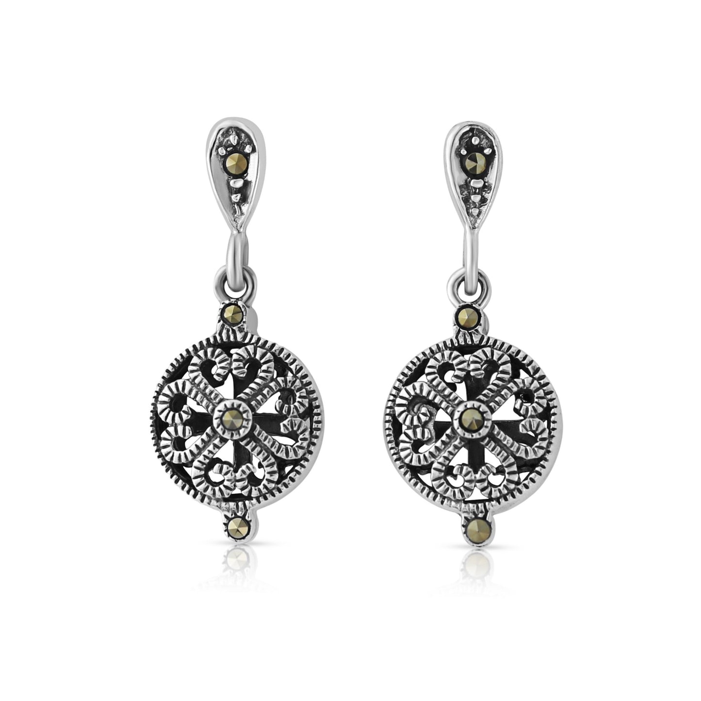 Marcasite Sterling Silver Drop Earrings