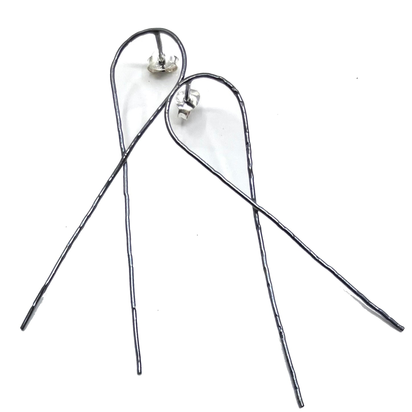 Oxidised Sterling Silver Earrings Bow Post