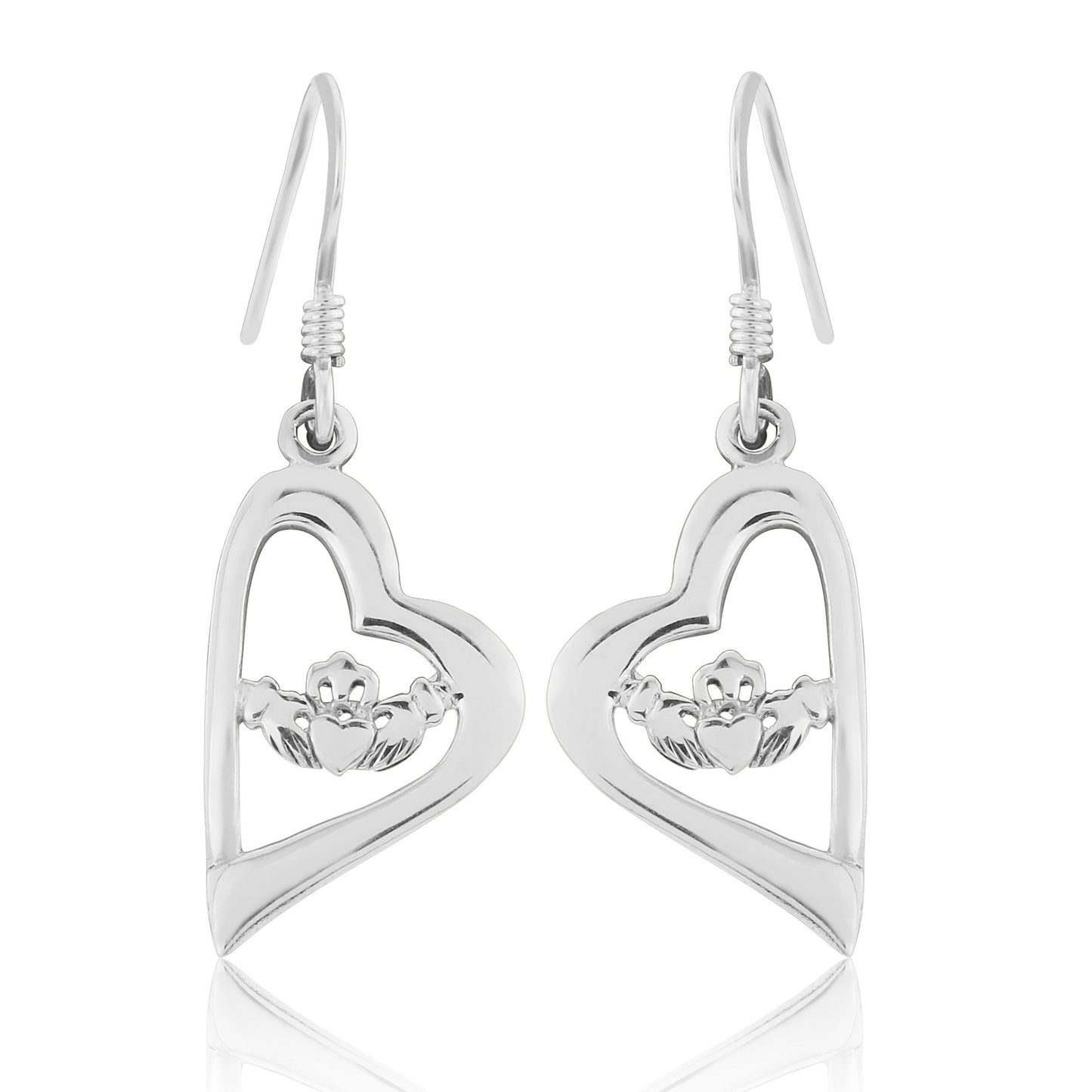 Claddagh Sterling Silver Heart Earrings