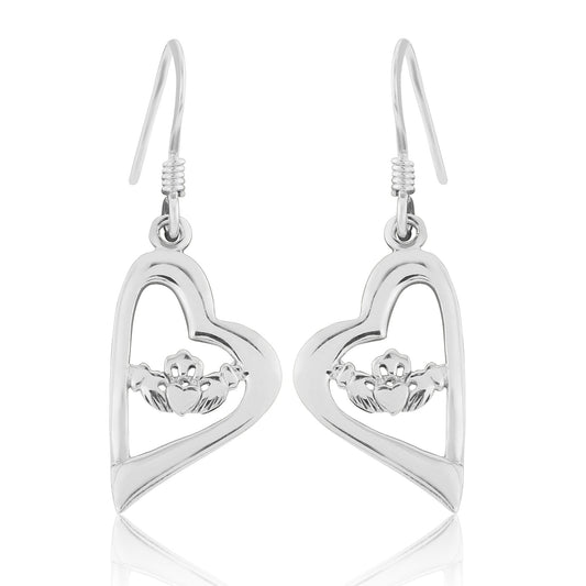 Claddagh Sterling Silver Heart Earrings