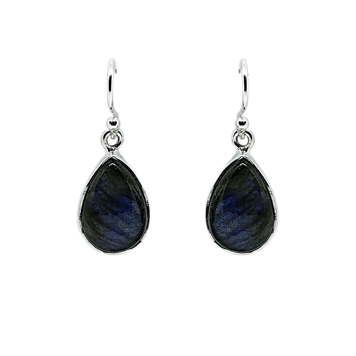 Labradorite Pear Shaped Sterling Silver Earrings