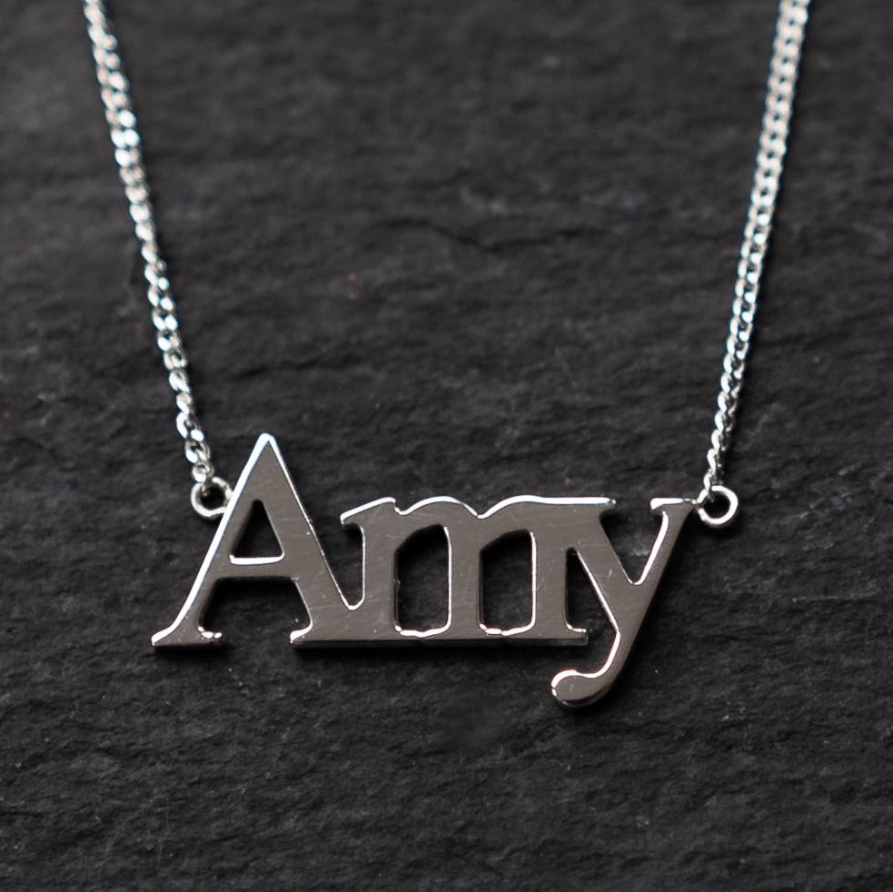 Name Necklaces Made to Order in Recycled Silver