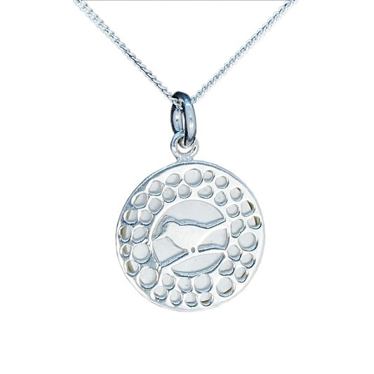 Mother of Pearl and Sterling Silver Bird Pendant and Chain