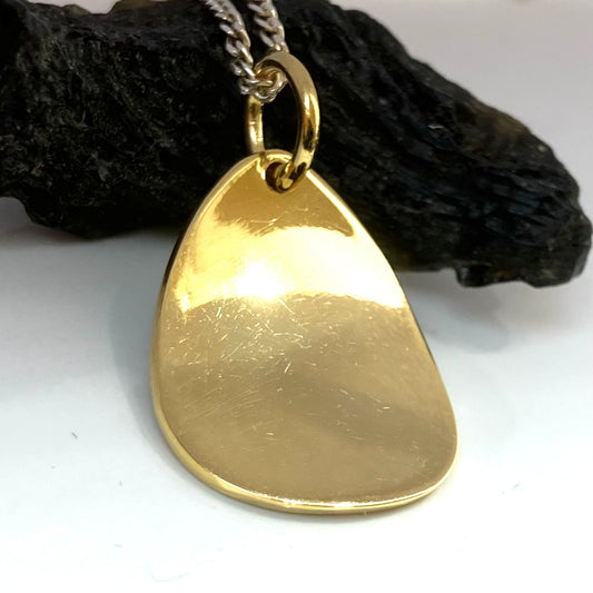 Gold Plated Sterling Silver Pendant Pear Dish on Silver Chain