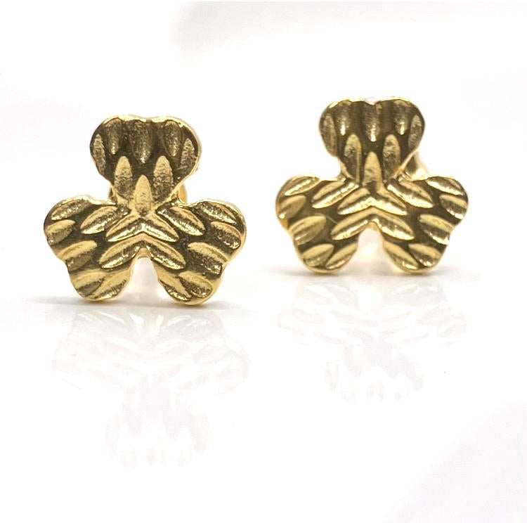 Gold Plated Sterling Silver Studs Shamrock