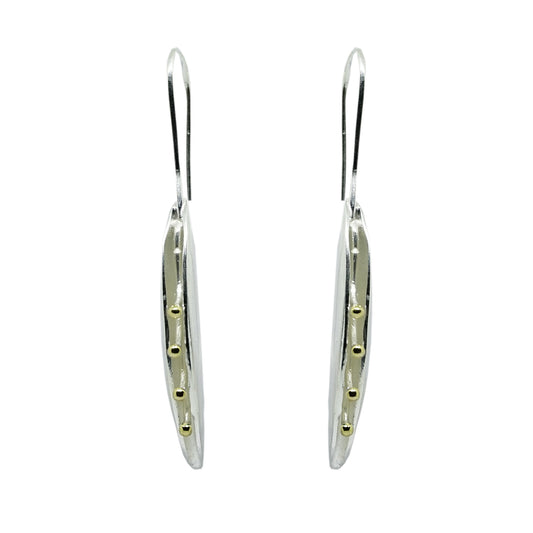 Sterling Silver and Gold Plated Seedpod Handmade Earrings
