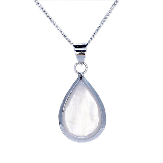 Mother of Pearl and Sterling Silver Pendant and Chain