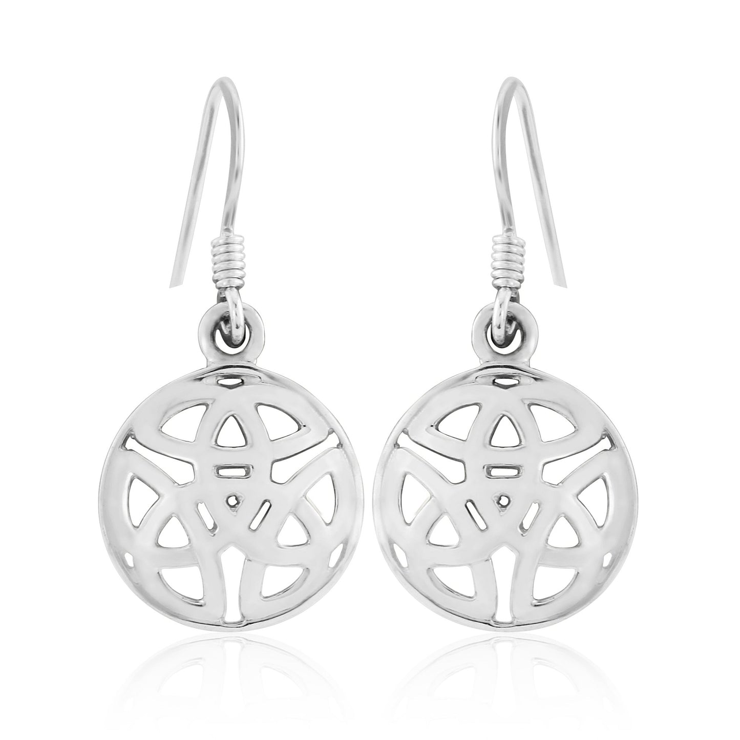 Celtic Trinity Knots Entwined in Sterling Silver Earrings