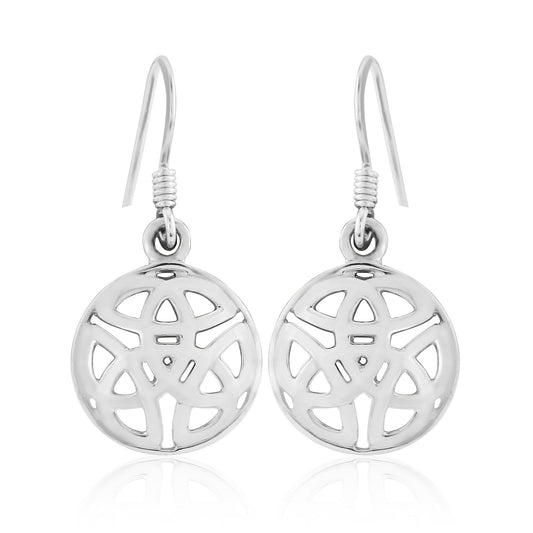 Celtic Trinity Knots Entwined in Sterling Silver Earrings