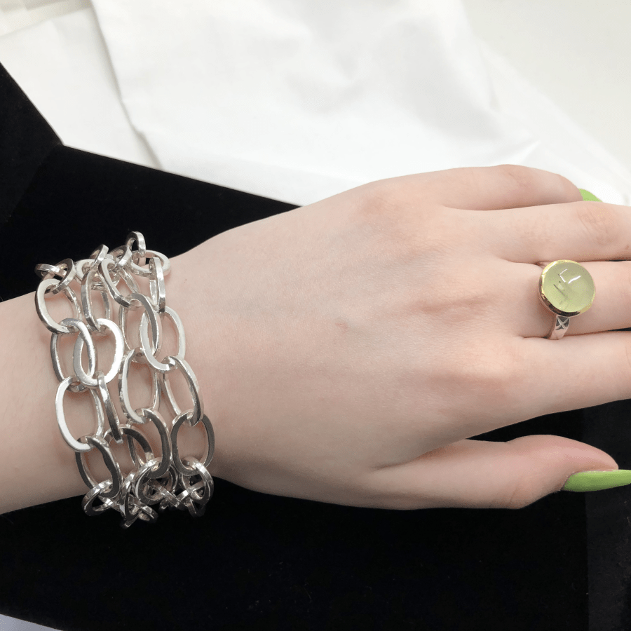 Sterling Silver Four Chain Heavy Bracelet