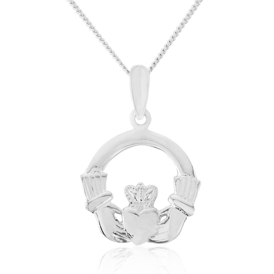 Claddagh Sterling Silver Pendant and Silver Chain