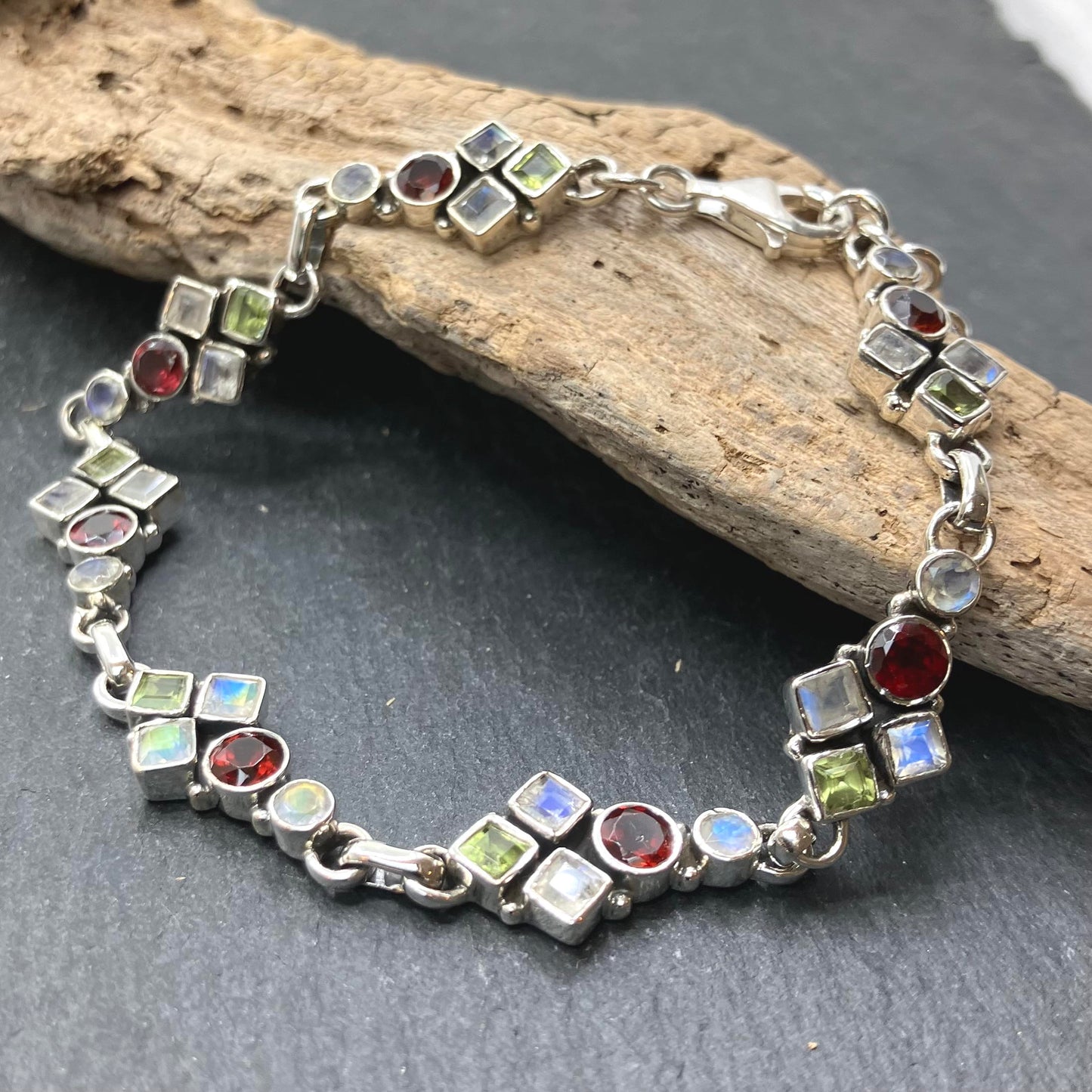 Multistone and Sterling Silver Bracelet 35