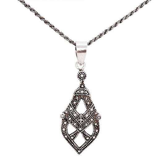 Marcasite Pendant and Oxidised Chain