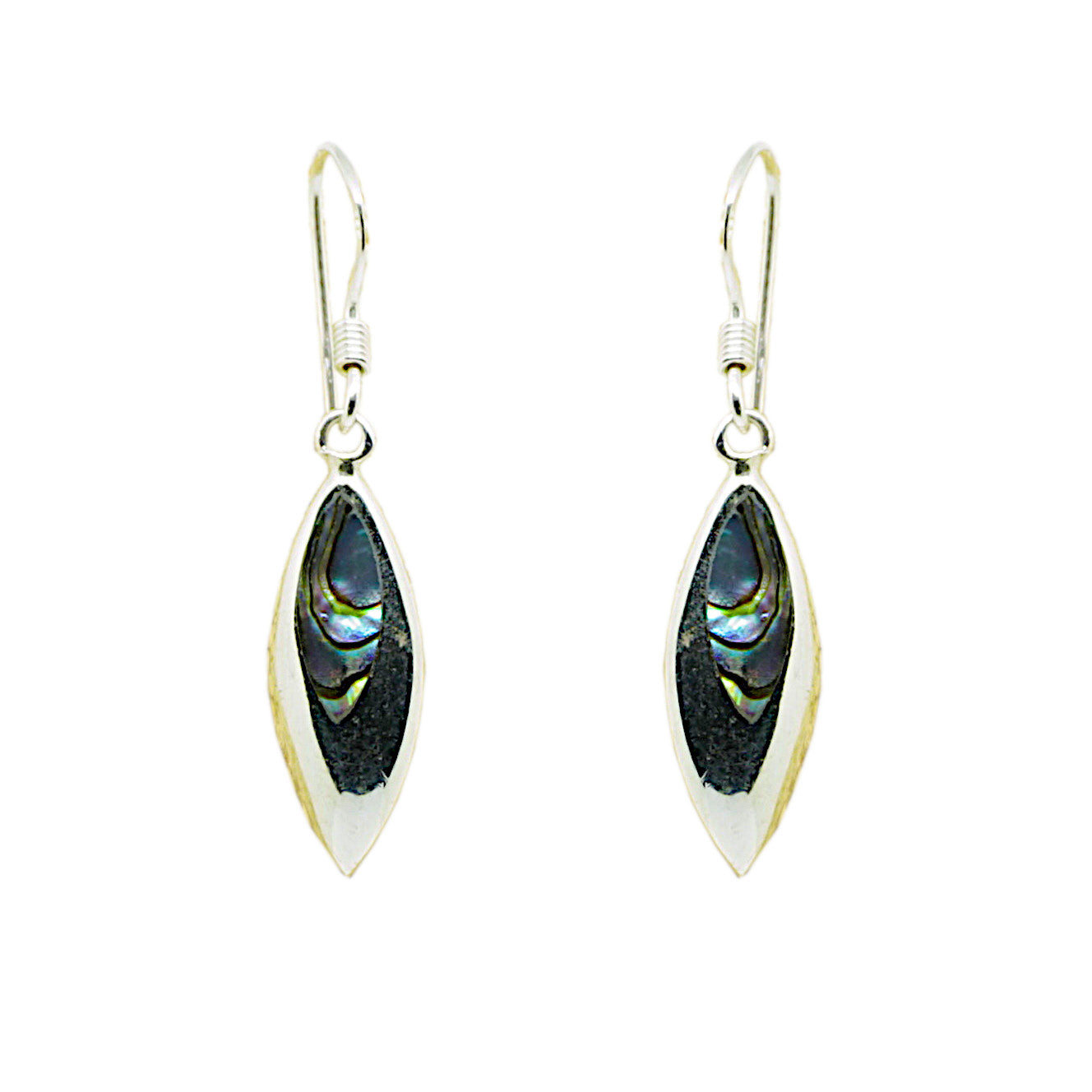 Abalone Shell Sterling Silver Earrings with Hook backs