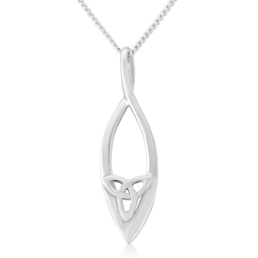 Celtic Trinity Knot Silver Eye Pendant and Chain