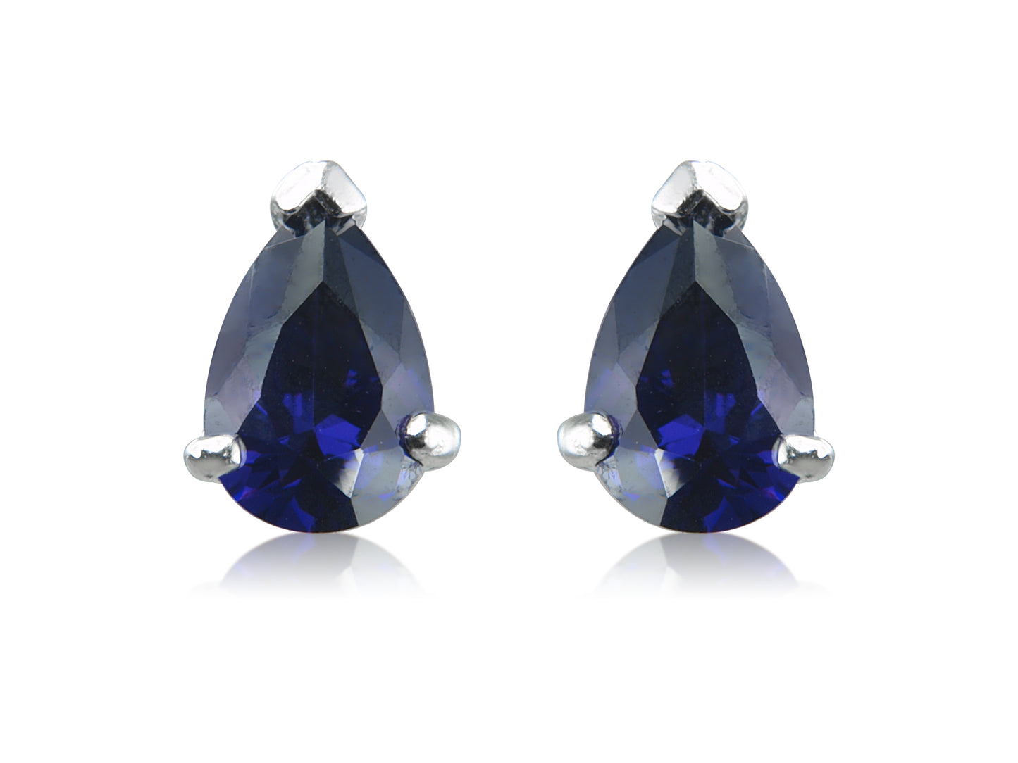 Navy Cubic Zirconia Sterling Silver Studs
