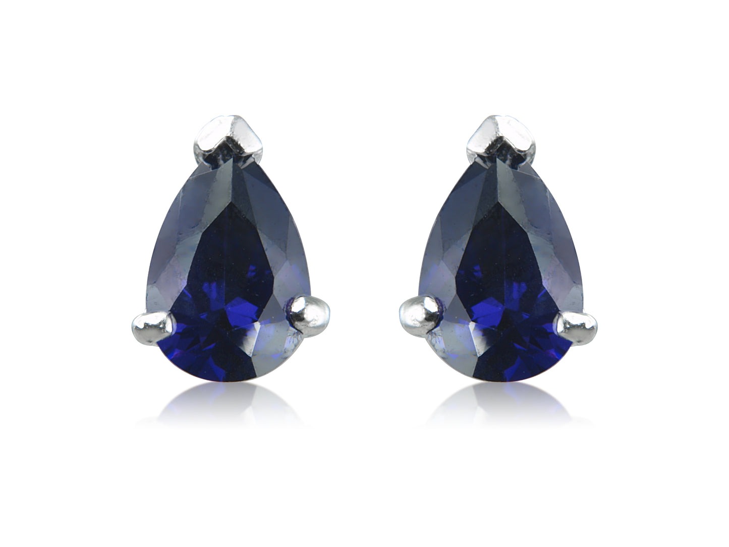 Navy Cubic Zirconia Sterling Silver Studs