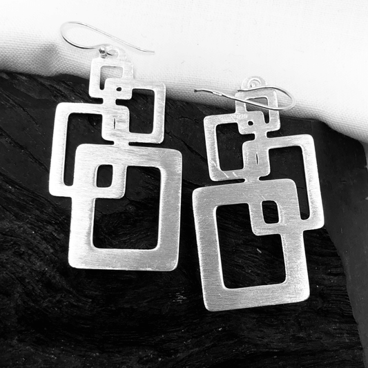 Sterling Silver Geometric Earring