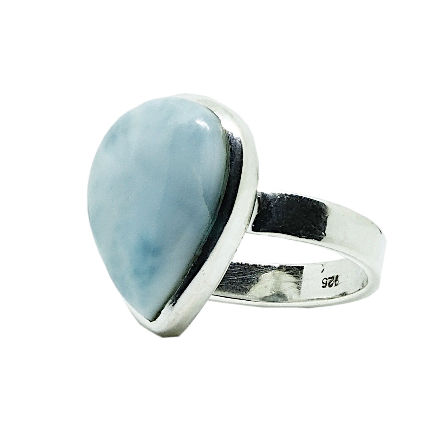 Larimar and Sterling Silver Tear Shaped Ring