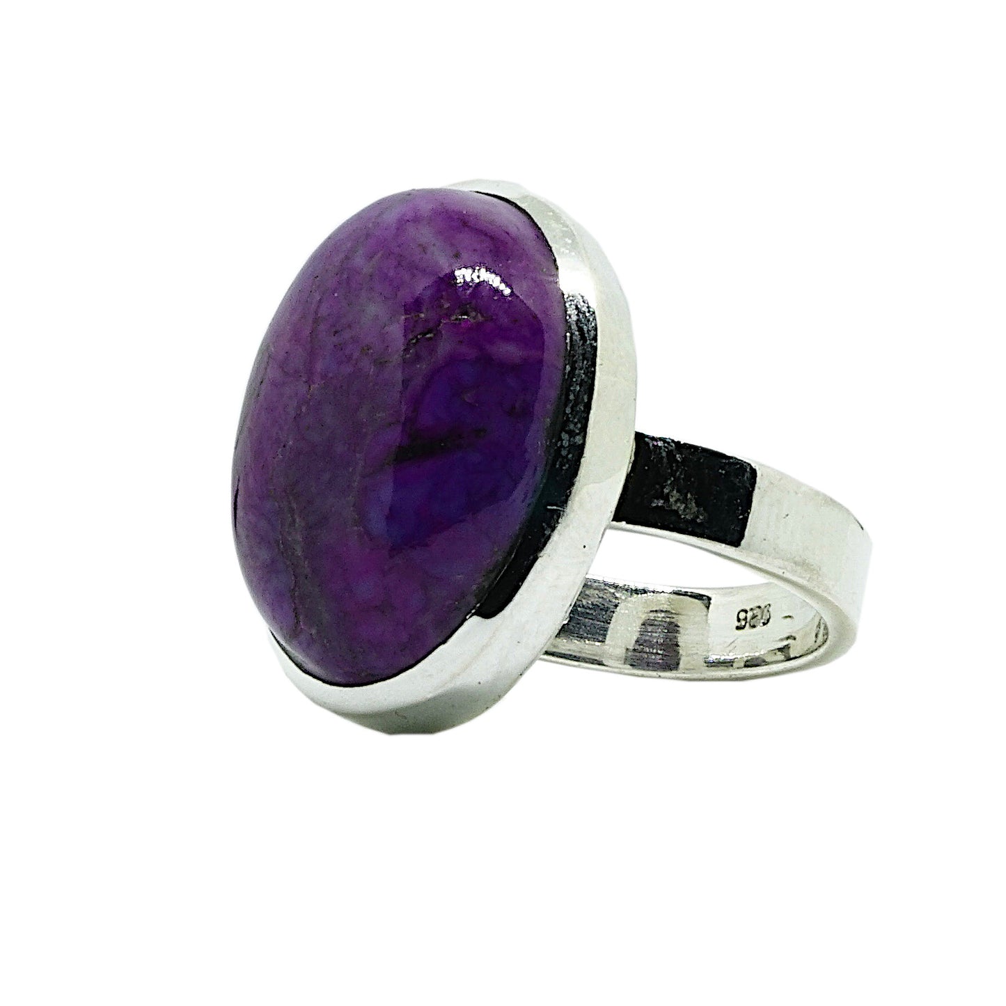 Purple Turquoise Oval Sterling Silver Ring