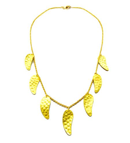 Gold Plated Sterling Silver Leaf Necklace