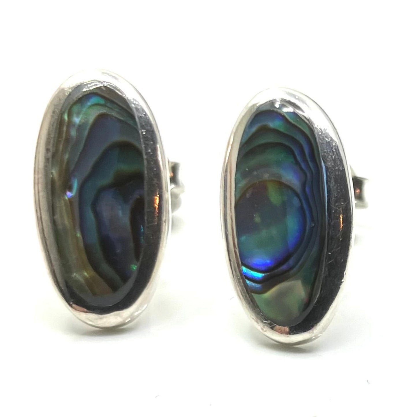 Abalone and Sterling Silver Studs Oval