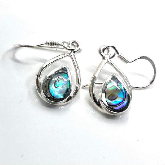 Abalone and Sterling Silver Earrings Double Tear