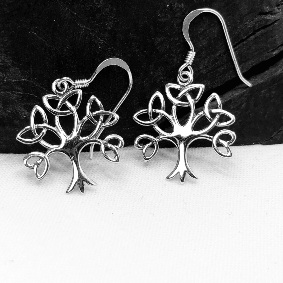 Tree of Life Celtic Earrings in Silver