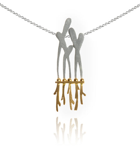 Sterling Silver and Gold Plated Chair Pendant and Chain