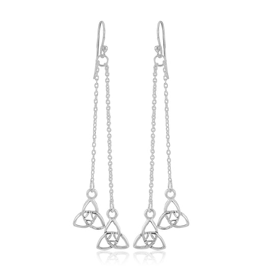 Celtic Trinity Knot Double Sterling Silver Earrings