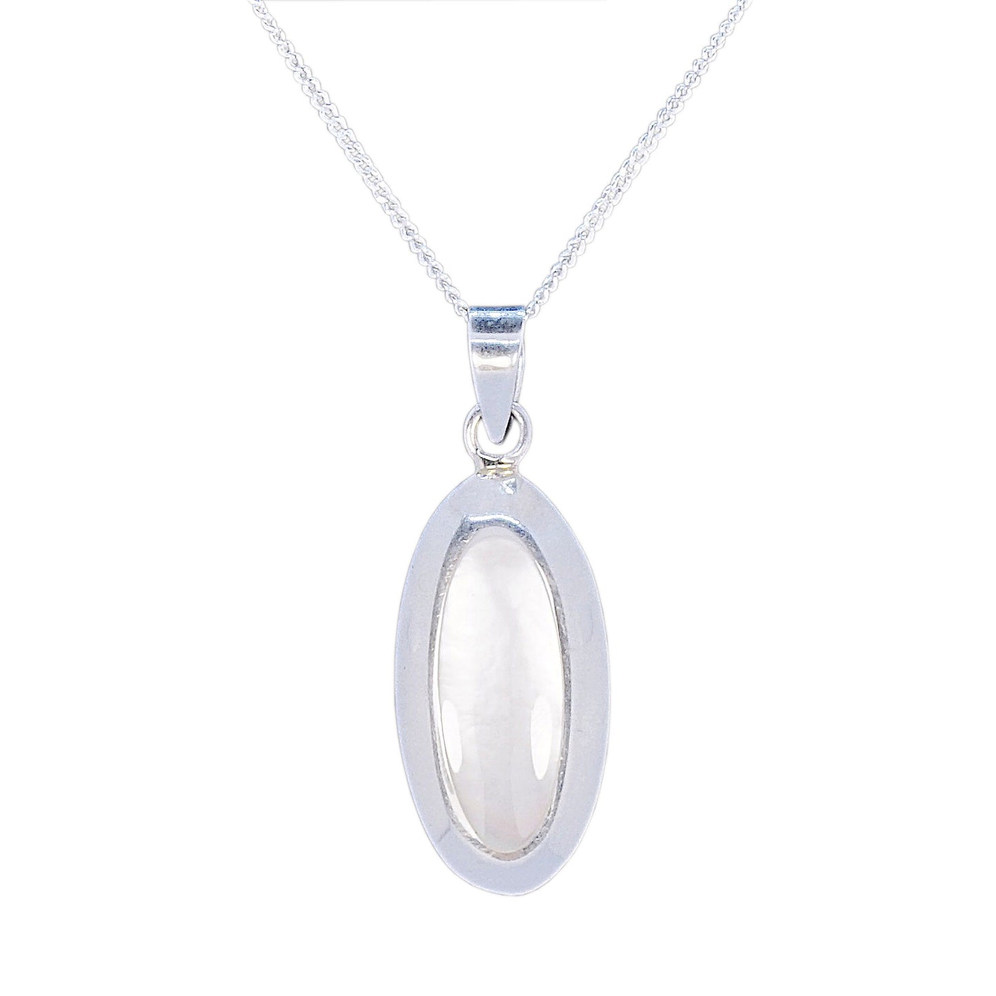 Mother of Pearl Shell Sterling Silver Pendant and Chain