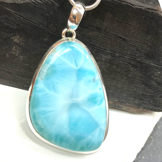 Larimar and Sterling Silver Pendant 3264 on Silver Chain