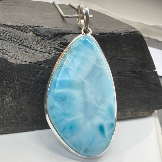 Larimar and Sterling Silver Pendant 3880 on Silver Chain