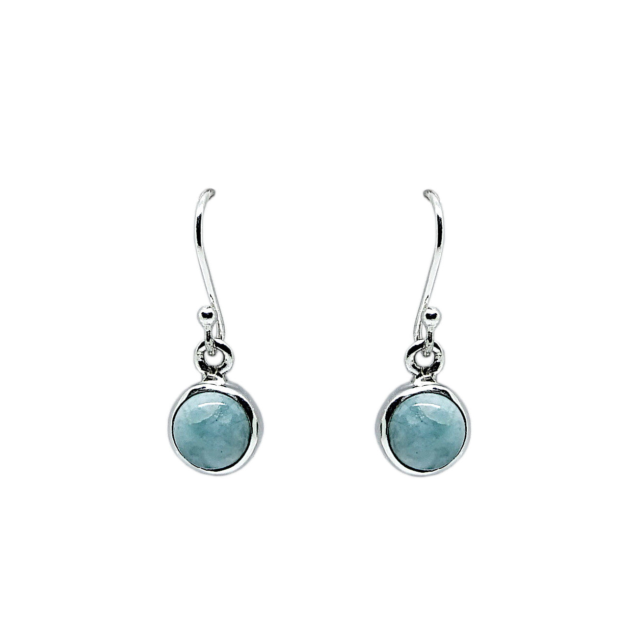 Larimar and Sterling Silver small Round Earrings