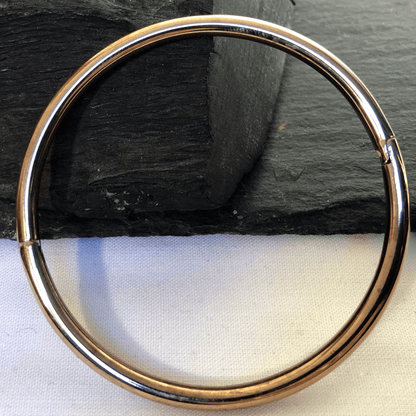 Stainless Steel Bangle Rose Gold Coloured Hinged 6mm