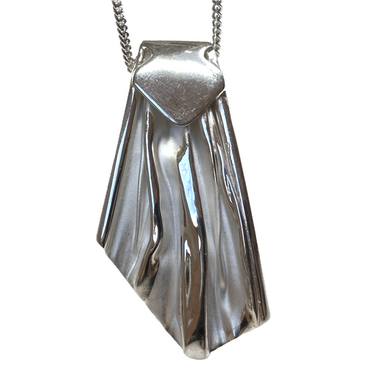 Sterling Silver Pendant Folded on Silver Chain