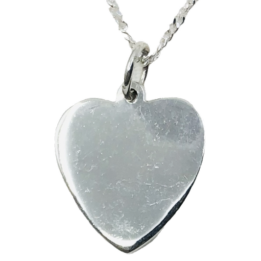 Sterling Silver Engravable Pendant Heart on Silver Chain