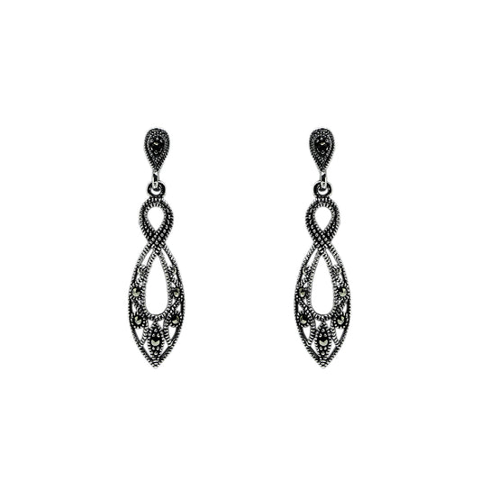 Marcasite Sterling Silver Earrings with Post Back