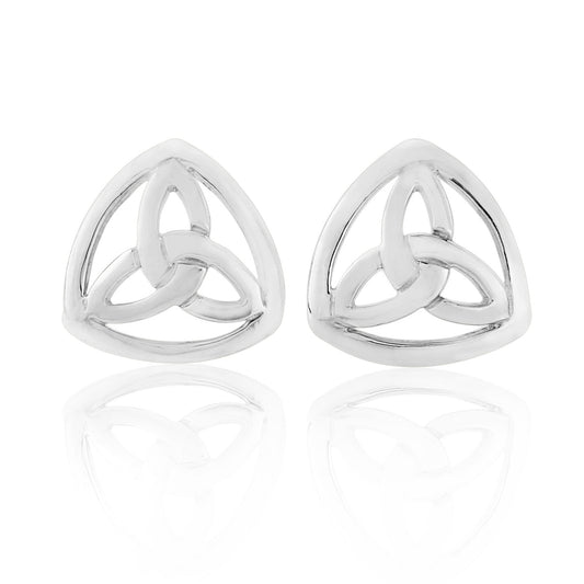 Celtic Trinity Knot Sterling Silver Triangular Studs